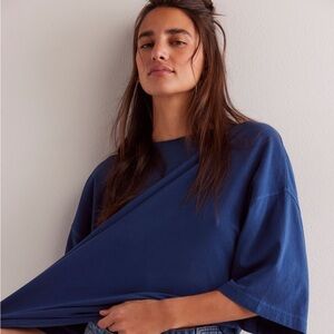 free people we the free perfect oversized dark denim size large tee